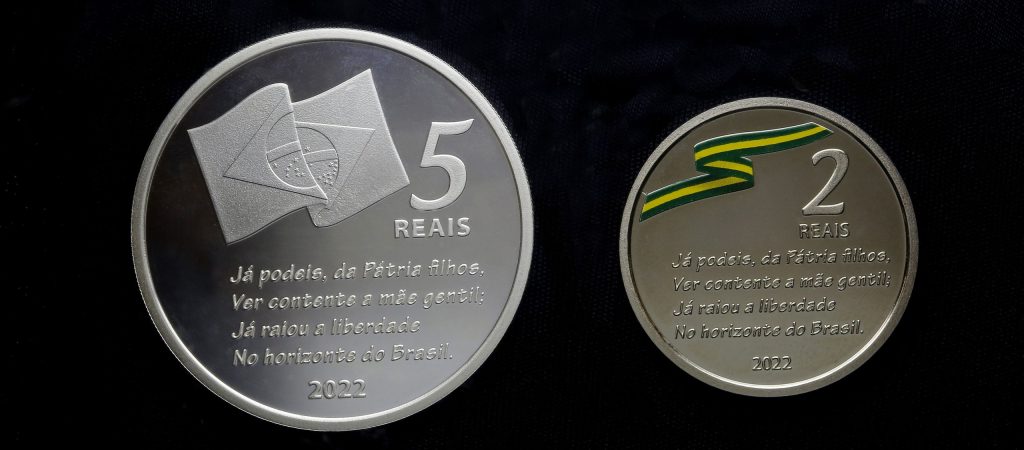 moedas comemorativas dos 200 Anos da Independência do Brasil.