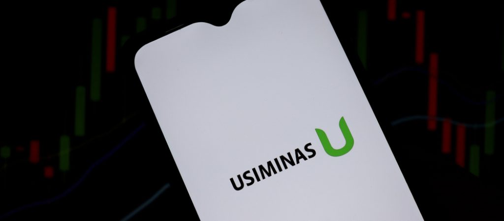 Bahia,,Brazil,-,February,24,,2021:,Usiminas,Logo,On,Smartphone