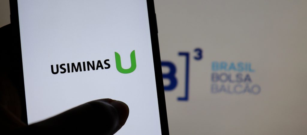 Bahia,,Brazil,-,February,24,,2021:,Usiminas,Logo,On,Smartphone