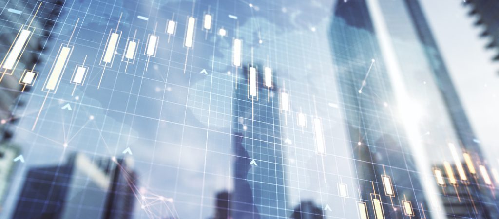Double,Exposure,Of,Abstract,Financial,Graph,With,World,Map,On