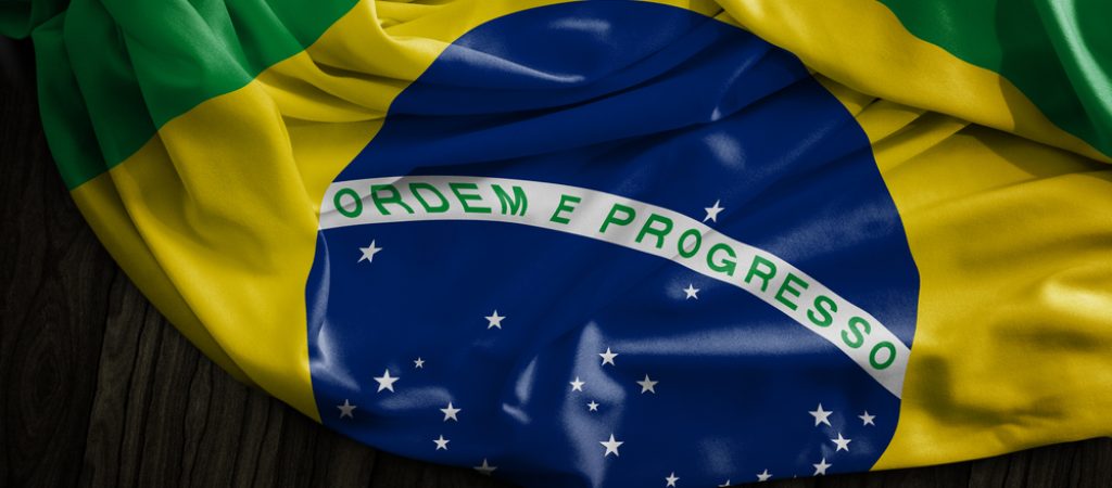 Brazilian,Flag,On,Wooden,Table