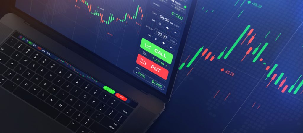 Futuristic,Stock,Exchange,Scene,With,Laptop,,Chart,,Numbers,And,Call